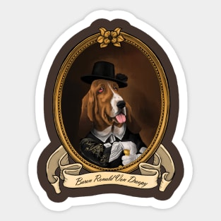 Renaissance Dog - Baron Ronald Von Droopy Sticker